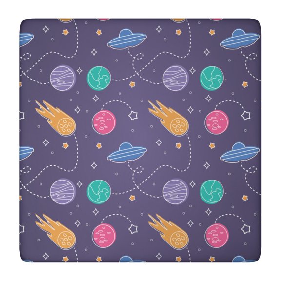 Starry Night Sky Elastic Fitted Tablecloth Soft Durable Square Cover for Outdoor Use