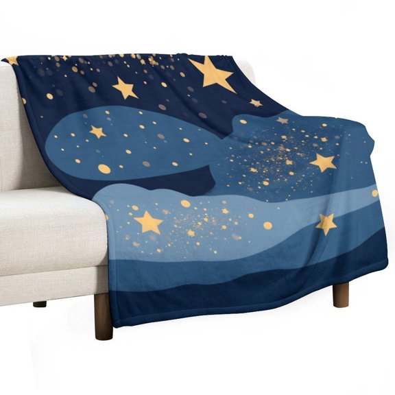 Starry Night Sky Landscape Blankets Bedroom Living Room Sofa Throw Blankets for Beds