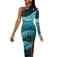 thumbnail image 1 of Starry Night Sky Maxi Dress Long Sleeve Magical Galaxy Modern Bodycon Dress Autumn Party Long Dresses Female Printed Vestidos, 1 of 2