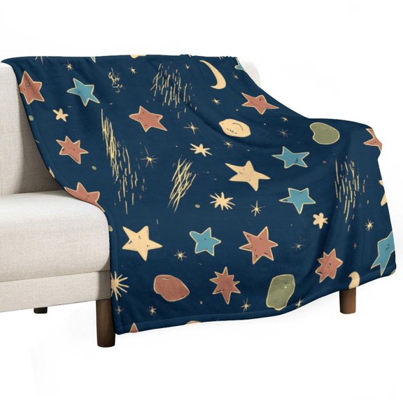 Starry Night Sky Pattern Blankets Bedroom Living Room Sofa Throw Blankets for Beds