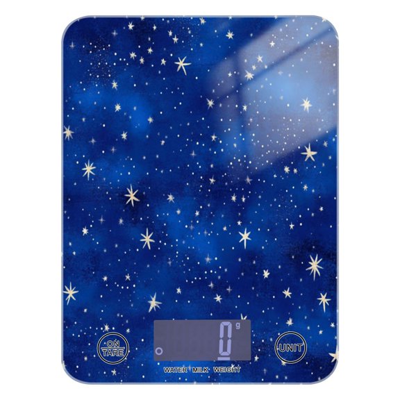 Starry Night Sky Pattern Food Scale Digital Kitchen Scale Waterproof Grams Ounces lbs for For Baking and Cooking