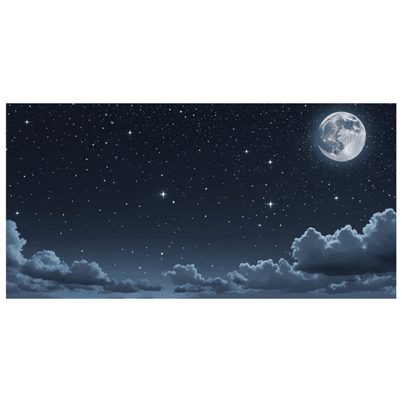 Starry Night Sky Theme Moon Clouds Banner Party Decorations Backdrop Background for Night Parties Outdoor Events Photography Props Celebrations