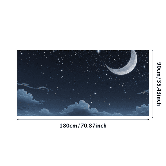 Starry Night Sky Theme Moon Clouds Banner Party Decorations Backdrop Background for Night Parties Outdoor Events Photography Props Celebrations