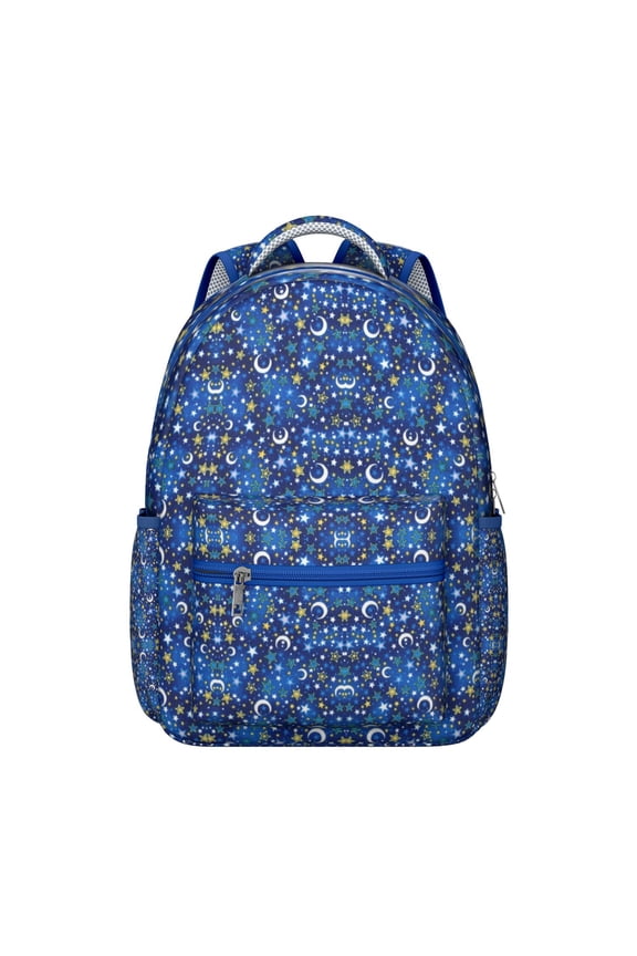 Starry Night Sky Themed School Backpack - Ergonomic & Spacious for Teens