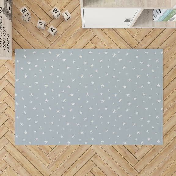 Starry Night Slate Blue Kids Play Mat