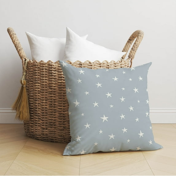 Starry Night Slate Blue Throw Pillow