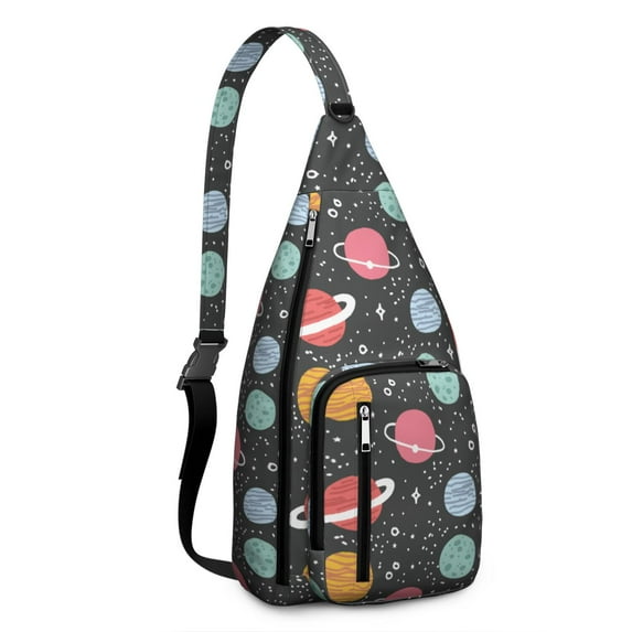 Starry Night Sling Backpack - Celestial Cosmos Design Crossbody Shoulder Bag, Compact Camera Bag
