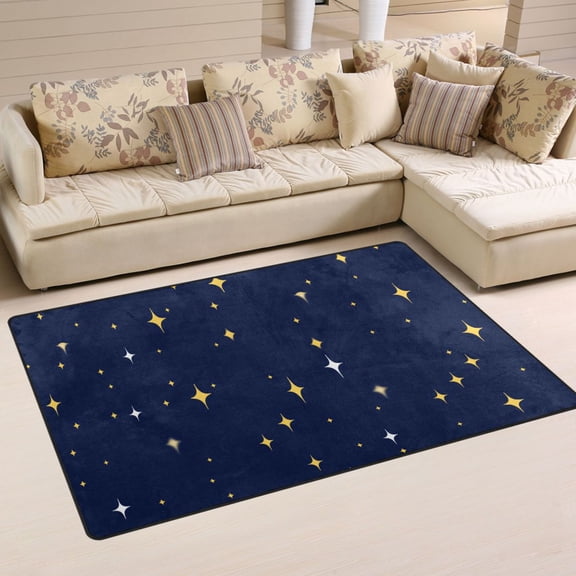 Starry Night Soft Polyester Area Rug 60''x39'', Non Slip, Memory Foam, Water Absorbent