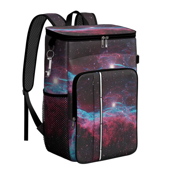 Starry Night Space Backpack Cooler, Insulated Leakproof Lunch Bag with Nebula and Moon & Stars Prints, Perfect for Outer Space Lovers and Sci-Fi Geeks