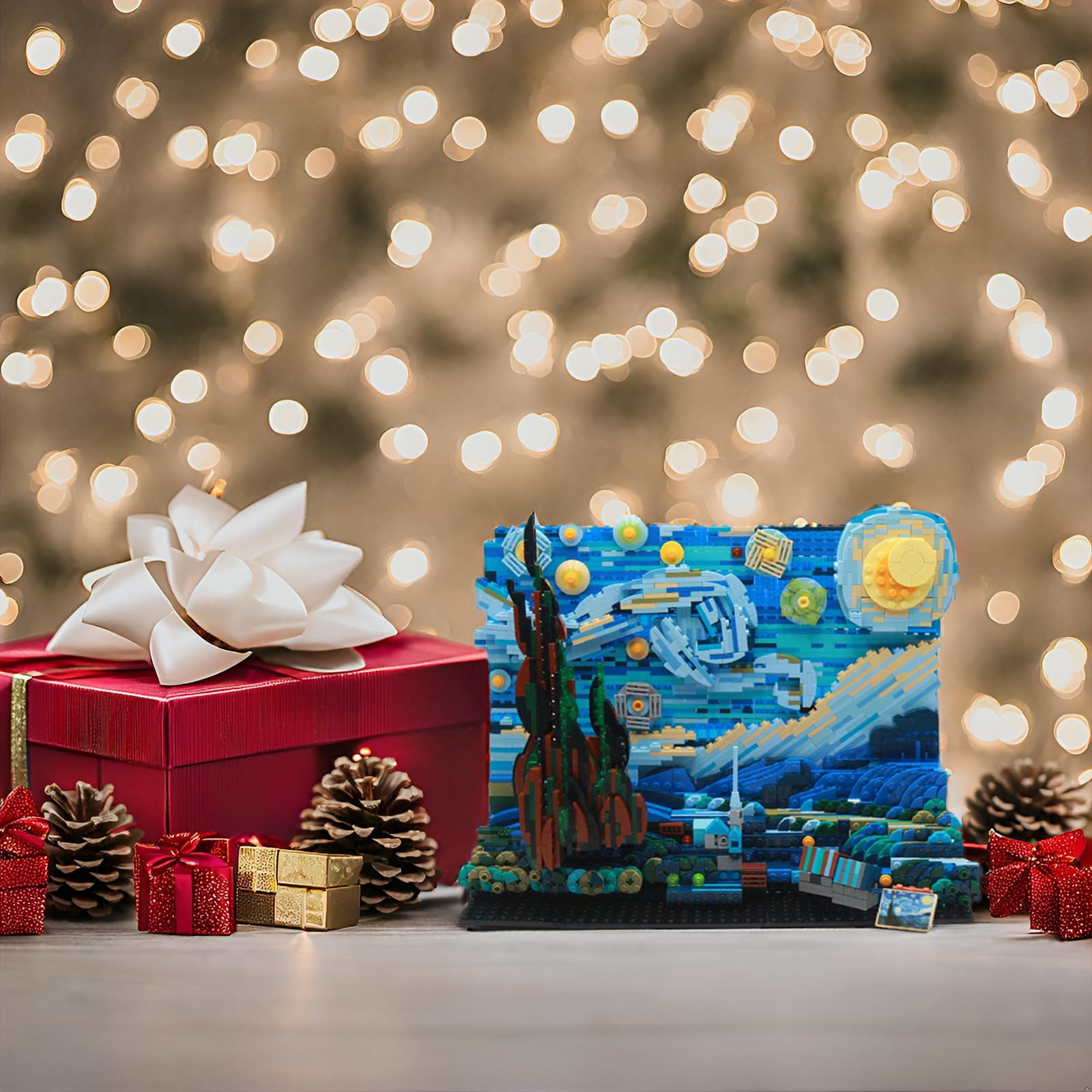 The Starry Night Toy RRF12 Building Sets,DIY Building Blocks Van Gogh ...