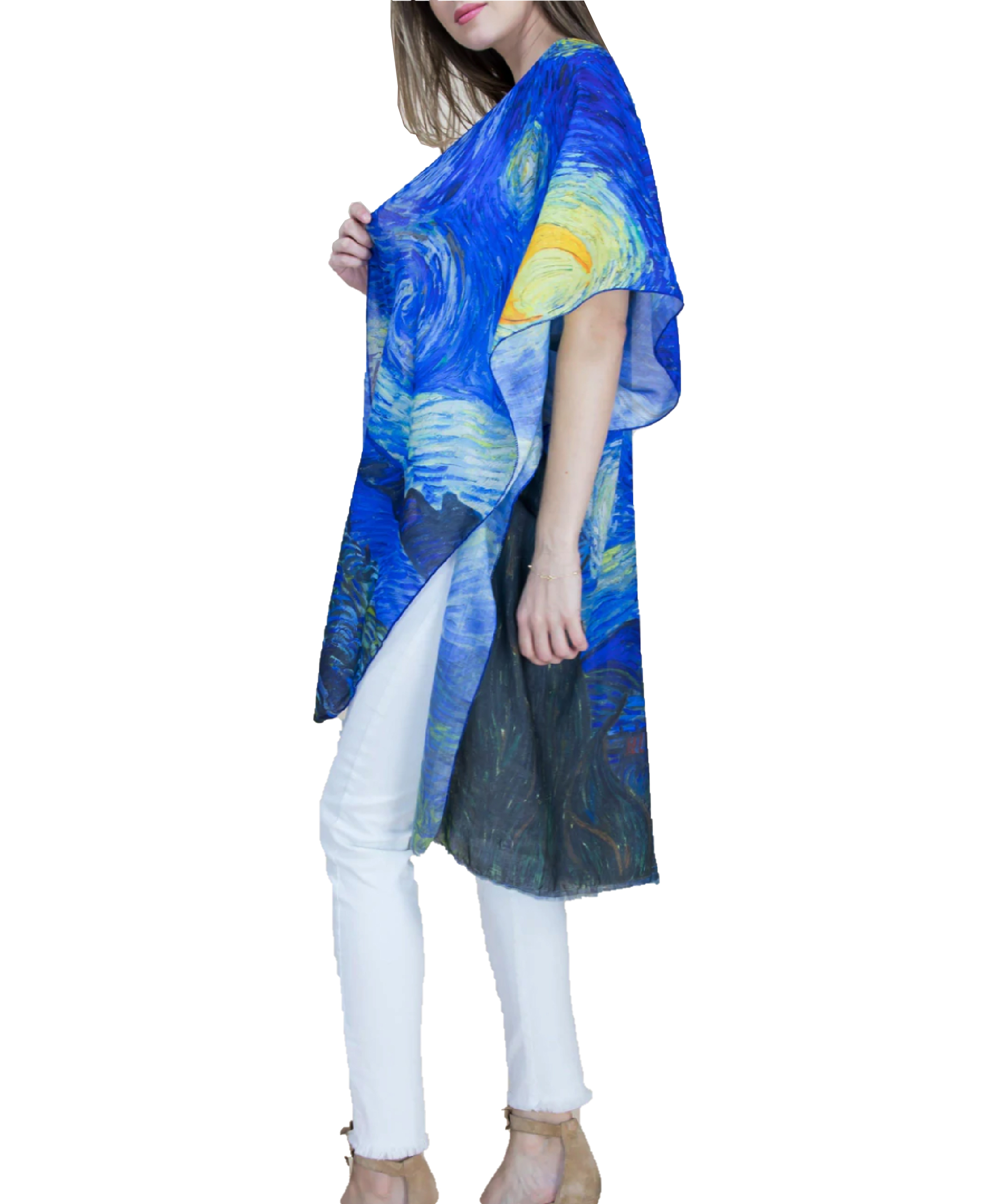 Starry Night Van Gogh Kimono Women's Kimono Bathing Suit Beach Cover Up