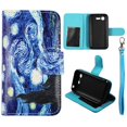 thumbnail image 1 of Starry Night Wallet Folio Case for Lg Dynamic 2 L39c Fashion Flip PU Leather Cover Card ID Card Slots & Stand, 1 of 1