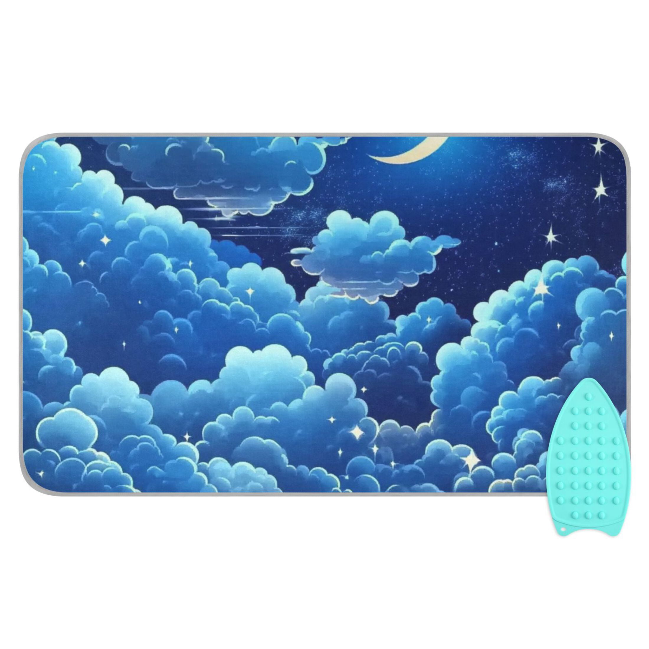 Starry Night with Clouds Ironing Mat Blanket for Table Top Travel Portable Ironing Board Pad 47.2x27.6 Inch