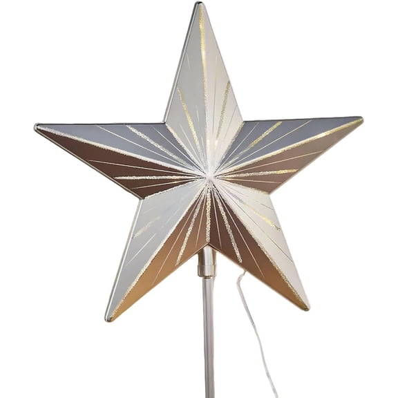 Starry Nights Tree Topper– 5 Point Resin Tree Top Star, Whimsical Holiday Christmas Tree Decorations, Elegant and Dazzling Star for Holiday Home Décor
