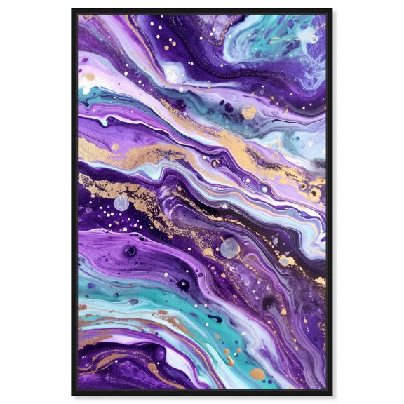 Starry Nightscape Canvas Geode Wall Art by Art Remedy, Black Frame, 16" x 24"