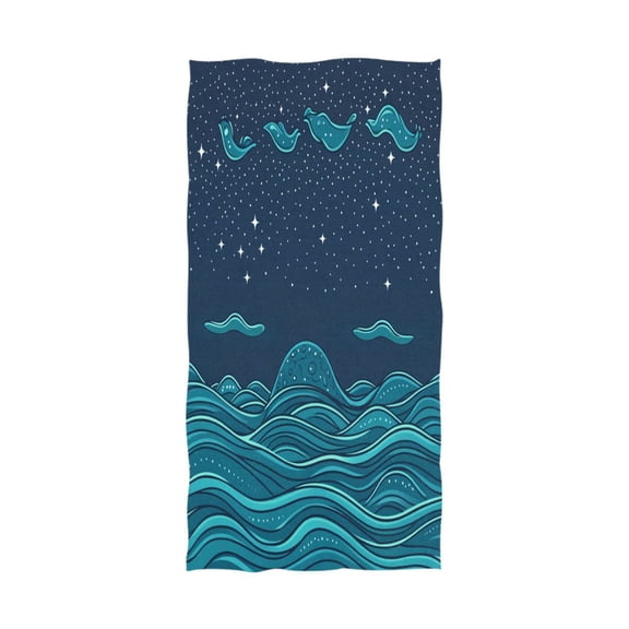 Starry Ocean Waves 64''x32'' Bath Towels Lightweight Quick-Dry Breathable Soft for Gym Travel Swim