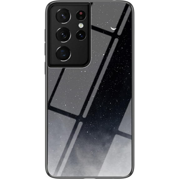 Starry Painted Tempered Glass Phone Case for Samsung Galaxy A21 S A22 A32 A50 A51 A52 4G 5G, Lens Protection Shockproof Back Cover(B,A32 4G)