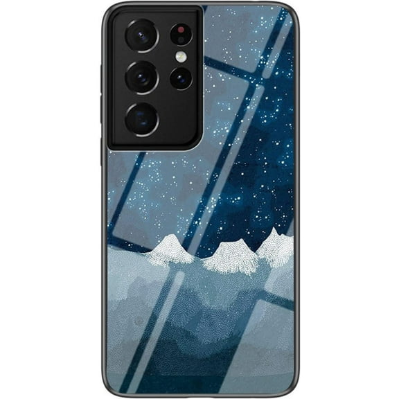 Starry Painted Tempered Glass Phone Case for Samsung Galaxy A21 S A22 A32 A50 A51 A52 4G 5G, Lens Protection Shockproof Back Cover(C,A32 5G)