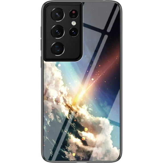 Starry Painted Tempered Glass Phone Case for Samsung Galaxy A70 S A71 A72 A80 A81 A82 4G 5G, Lens Protection Shockproof Back Cover(F,A70S)