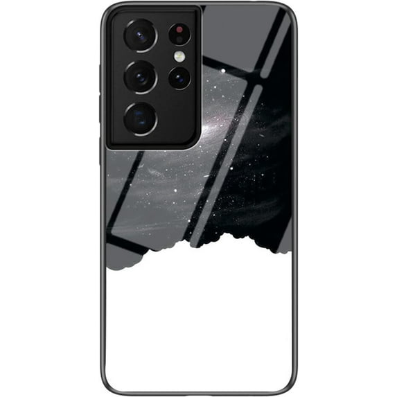 Starry Painted Tempered Glass Phone Case for Samsung Galaxy S22 Ultra S21 Plus S20 FE, Lens Protection Shockproof Back Cover(D,S20 FE)