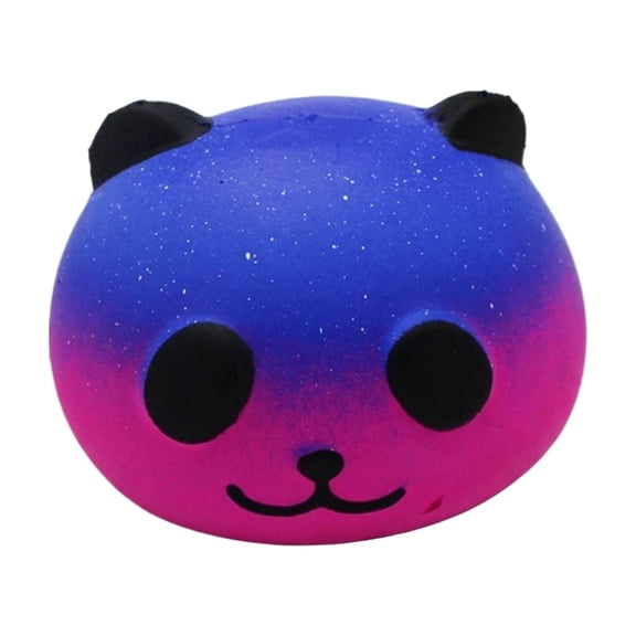 Starry Panda Head Squishy Fidget Toys for Adults, PU Slow Rebound Tactile Gadget, 2.76–3.54 Inch Indoor Desktop Sensory Accessory Multi Style 1 Pack