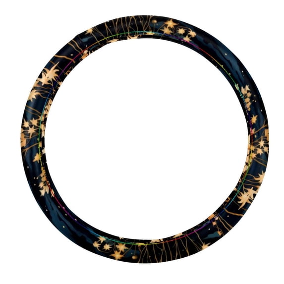 Starry Plants 14.5 Inch Printing PVC Leather Car Wheel Covers Steering Wheel Cover Auto Accessories