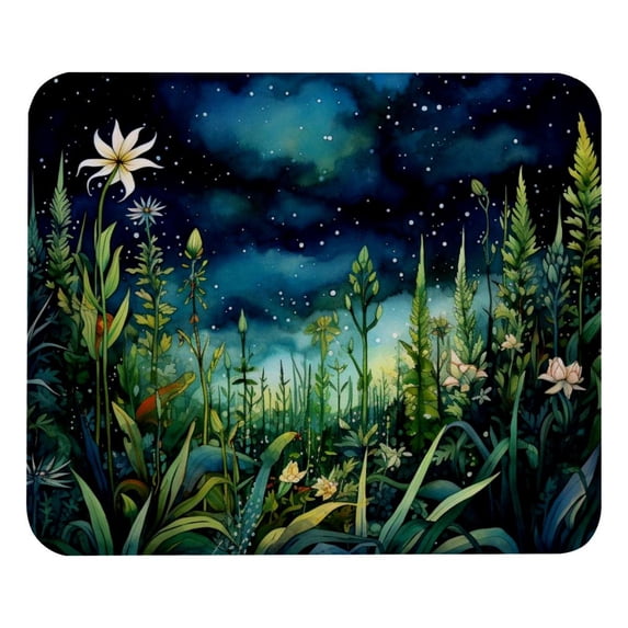 Starry Plants Printed Square Mouse Pad, 8.3x9.8 Inch, Non-Slip Rubber Bottom Mouse Mat for Office and Gaming