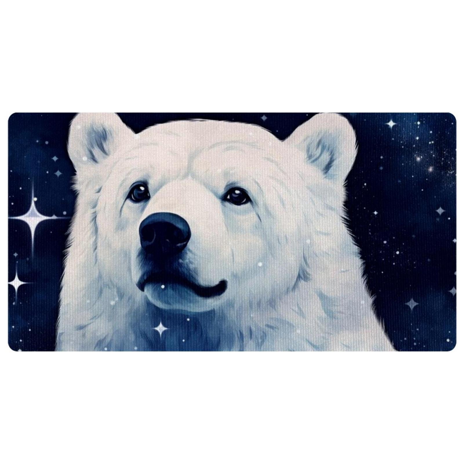 Starry Polar Bear Mouse Pad, Rubber Base Computer Mouse Pads for ...