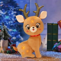 Starry Reindeer Plush Doll, Glitter Antlers Soft Stuffed Animal, 13x6x4in Holiday Decor Gift for Home Warmth