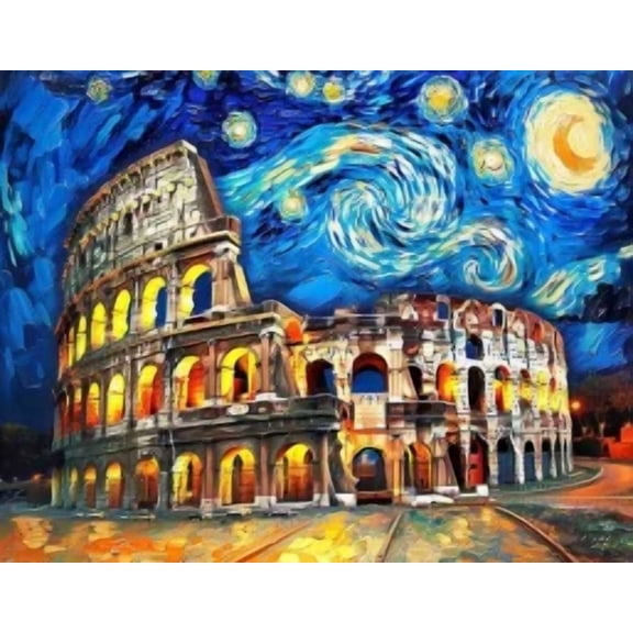 5D DIY Diamond Art Kits for Adults Beginners,Colosseum Drill Diamond Dots Gem Art,Home Wall Decor 11.8x15.8inches.