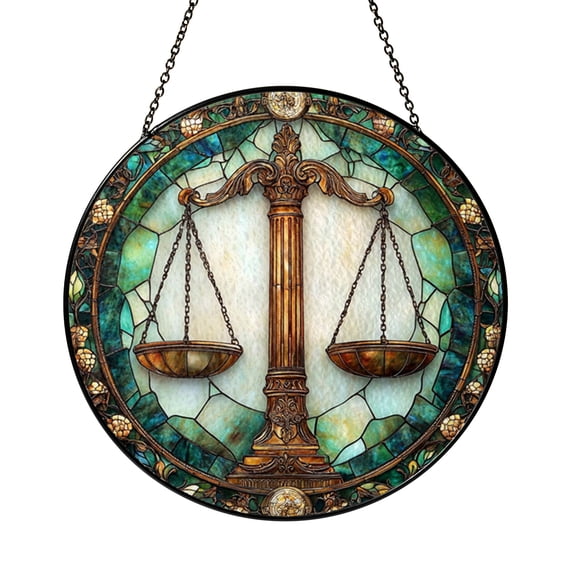 Starry Scale Window Decor – Artistic Stained Glass Style Panel