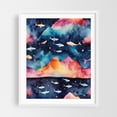 thumbnail image 1 of Starry Seascape - India Illustration Space Surrealism Stars Fantasy Cosmic Night Sky White Framed Wall Art Print 6 x 8 inches, 1 of 3