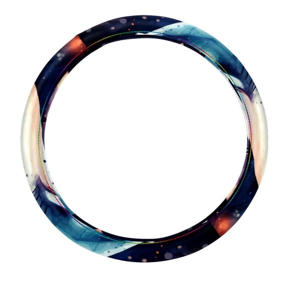 Starry Shark 14.5 Inch Printing PVC Leather Steering Wheel Cover Car Wheel Covers Auto Accessories