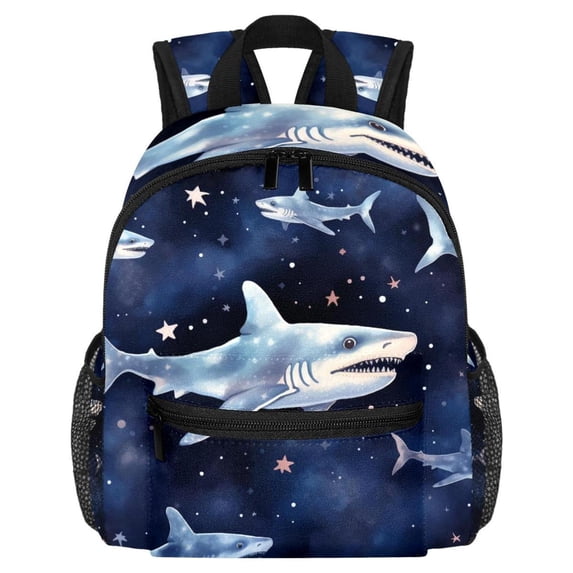 Starry Shark Adjustable Shoulder Strap Backpack - Large Capacity, Printed Design, Lightweight - Business Backpack Men, Mini Backpack Toy, Mini Backpack