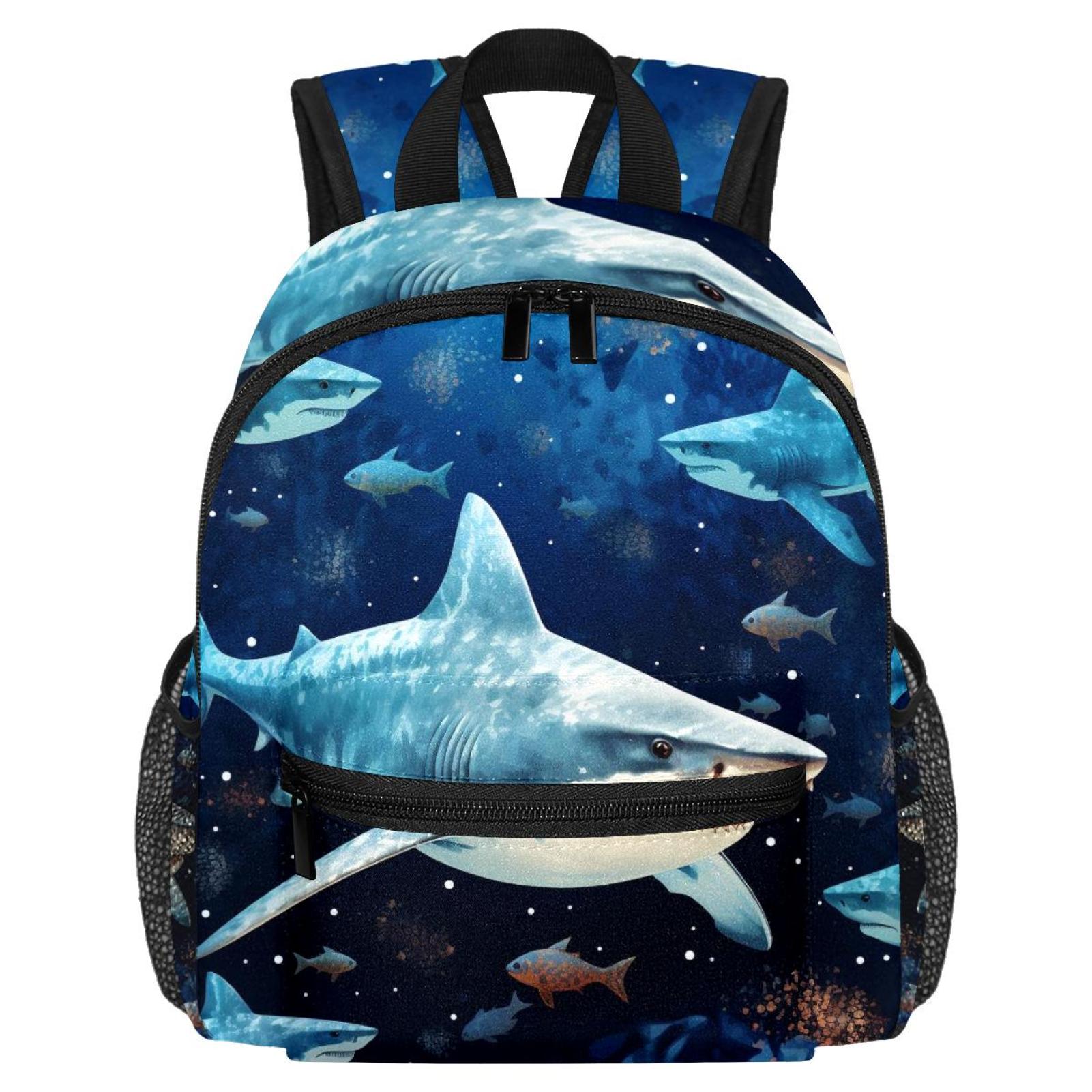 Starry Shark Adjustable Shoulder Strap Canvas Backpack for Boys and ...