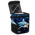 thumbnail image 1 of Starry Shark Car Trash Bin: Foldable with Lid, Leak-Proof, Hanging Storage Bag - Mini Trash Can, Garbage Can for Car, 1 of 1