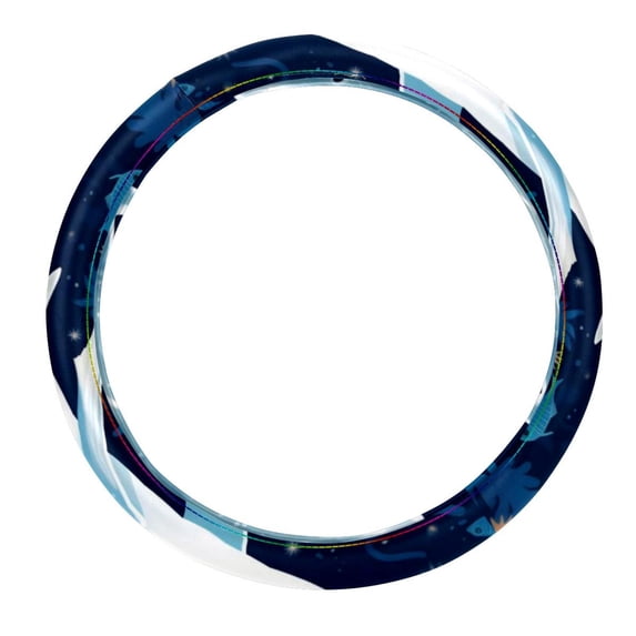 Starry Shark Car Wheel Covers, Steering Wheel Covers, Car Wheel Cover 14.5 Inch Printing PVC Leather Auto Accessories