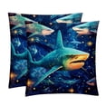 thumbnail image 1 of Starry Shark Covers Throw Pillow Set - 2 Pack Throw Pillow Inserts Included - Unique Patterns - 16x16, 18x18, 20x20 Inches for Home Decor - Throw Pillow - Decorative Pillows, 1 of 6