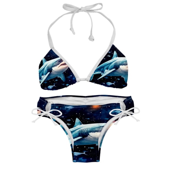 Starry Shark Detachable Sponge Adjustable Strap Bikini Set 2-Pack Swimwear Swimsuit Beach Pool Party