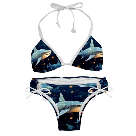 Starry Shark Detachable Sponge Adjustable Strap Bikini Set Two-Pack, Beach & Pool Scenes, Bikinis Swim Suits