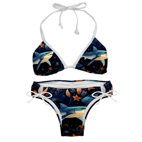 Starry Shark Detachable Sponge Adjustable Strap Bikini Set Two-Pack, Great for All Scenes, One-Piece Swimsuits, Swim Suits
