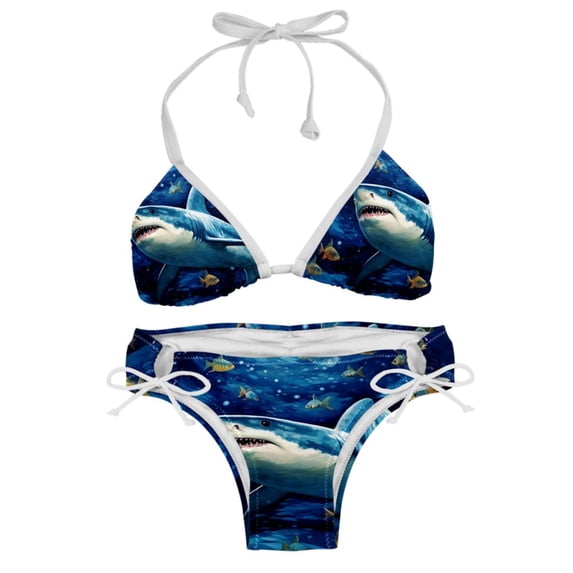 Starry Shark Detachable Sponge Adjustable Strap Bikini Set Two-Pack Swimsuit for Women
