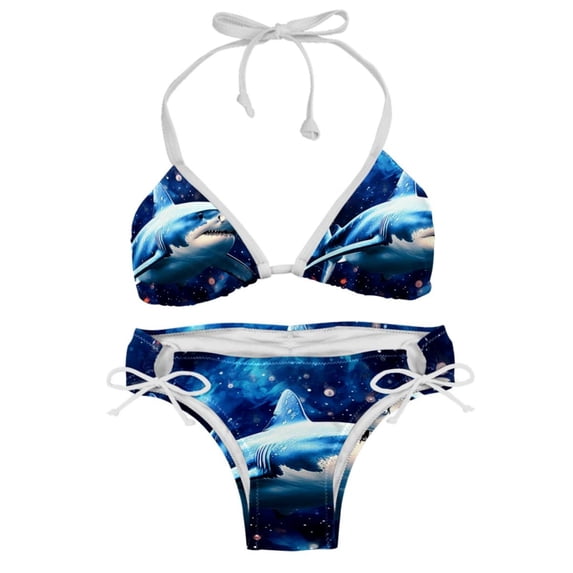 Starry Shark Detachable Sponge Adjustable Strap Bikini Set Two-Pack - Versatile Swim Suit Set