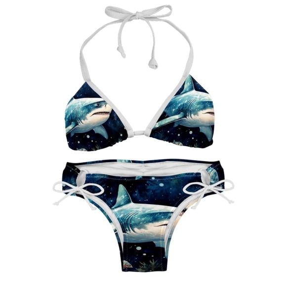Starry Shark Detachable Sponge Adjustable Strap Bikini Set Two-Pack for Any Summer Scene