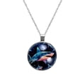 thumbnail image 1 of Starry Shark Elegant Glass Circular Pendant Women's Necklaces, 1 of 5