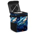 thumbnail image 1 of Starry Shark Foldable Car Garbage Can with Lid, Leak-proof, Hanging Storage Bag - Trash Can for Car, Mini Trash Can, 1 of 6