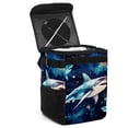 thumbnail image 1 of Starry Shark Foldable Car Trash Can with Lid, Leak-Proof, and Hanging Storage Bag - Car Garbage Can, Car Trash Can, Trash Can for Car, 1 of 6