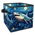 thumbnail image 1 of Starry Shark Foldable Cube Organizer with Handle, 10.8"x10.5"x10.6", Large Capacity Clothes Storage Containers Basket, 1 of 6