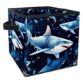 thumbnail image 1 of Starry Shark Foldable Toy Box Cube Organizer with Handle, 10.8"x10.5"x10.6", Large Capacity Toy Storage Bin, 1 of 6