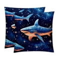 thumbnail image 1 of Starry Shark Inserts with Chair Pillow Covers - Set of 2, Unique Patterns, Various Sizes 16x16, 18x18, 20x20 Inches for Home Decor and Special Occasions, 1 of 6